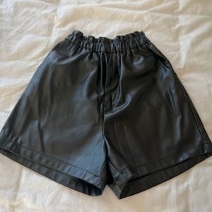 TRENDY High Waisted Faux Leather Shorts